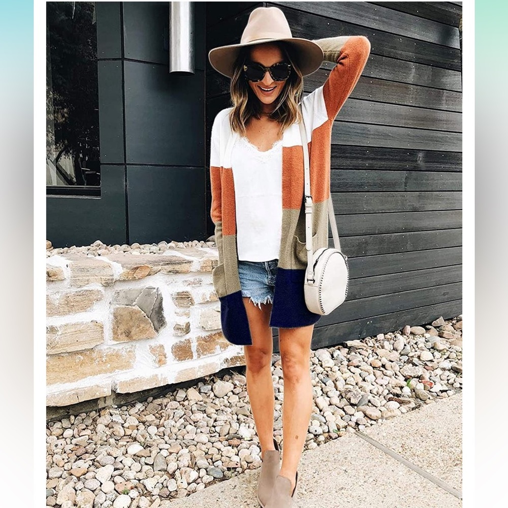 Long Sleeve Open Front Casual Knit Sweater